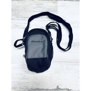Vintage Eddie Bauer Camera Bag Gray Crossbody Travel Nylon Zip Pocket Pouch